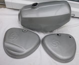 Tankset silbermetallic Enduro, Tank + Seitendeckel rechts/links passend Simson S50, S51  Neu