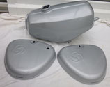 Tankset silbermetallic, Tank + Seitendeckel rechts/links passend Simson S50, S51  Neu