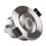 LED Einbaustrahler, 3W, 45°, rund, Alu-geb., warmweiss