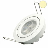 LED Einbaustrahler, weiss, 8W, 72°, rund, warmweiss, dimmbar