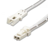 MiniAMP Verlängerung male-female, 100cm, 2-polig, weiss, max. 3A