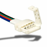 Clip-Kabelanschluss (max. 5A) für 4-pol. IP20 Flexstripes mit Breite 10mm, Pitch-Abstand >12mm