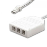 MiniAMP 3-fach Verteiler (1 male-Stecker an 3 female-Buchsen), 30cm, 2-polig, weiss, max. 3,5A