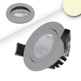 LED Einbaustrahler, silber, 8W, 60°, rund, warmweiss, IP65, dimmbar