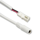 Adapter Rundstecker Female auf MiniAmp Female-Buchse, 10cm, weiss