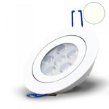 LED Einbaustrahler, weiss, 15W, 72°, rund, neutralweiss, dimmbar