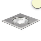 LED Bodeneinbaustrahler, quadr. Edelstahl, IP67, 7W COB, 90°, warmweiss