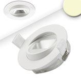 LED Einbaustrahler asymmetrisch COB, weiss, 8W, 50°, IP44, rund, warmweiss, dimmbar