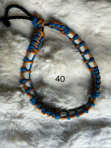 Ref 1 collier 40 cm bleu et orange