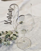 Schriftzug Name Glas