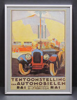 Te koop: originele reproductie RAI affiche 1924 achter glas in een aluminium lijst 30x40 cm.
