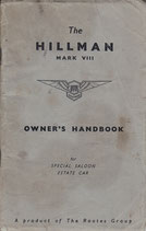 Owner's Handbook The Hillman Mark VIII. The Rootes Group