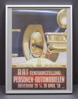 Te koop: originele reproductie RAI affiche 1950 achter glas in een aluminium lijst 30x40 cm.