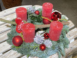 Adventskranz Nordic red mix halb dia 30cm