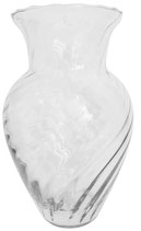 Vase mit optische Rillen Klarglas mundgeblasen Höhe ca. 25 cm