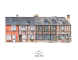 Maisons et café coiffeur - Beuvron-en-Auge