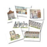 Lot de 7 cartes postales "Abbaye de Mortemer"