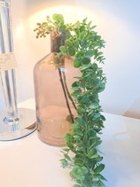 Brown Glass Bottle with Faux Greenery