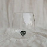 Glas mit Herz schwarz inside