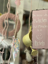 Schild Lächeln rosa