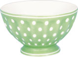 French Bowl medium Dotty pale green