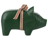 Pig Candleholder dark green