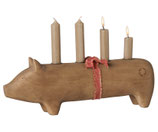 Adventsschwein natur Tafelkerzen(Vorbestellung Herbst 2026)