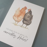 Postkarte Verrücktes Huhn