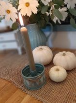 Green/grey Drum  Candleholder small