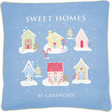 Cushion Cover Laura dusty blue piece printed