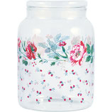 Glass Storage Jar Leonora white