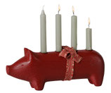 Wooden Pig red medium Adventsschwein(Vorbestellung Herbst 2026)