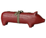 Wooden Pig red large Adventsschwein(Vorbestellung Herbst 2026)