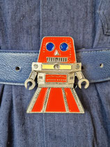 „ROBOT“ – Statement Gürtel mit emaillierter Roboter-Schnalle (rot)