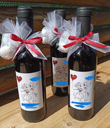Bomboniera "SENZA SCATOLA" con bottiglia di vino CHARDONNAY (bianco) Piemonte DOC ml. 375