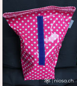 Lunchbag - Picknickbeutel (Wetbag) Pink - weiss gepunktet