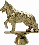 Sportfigur Schäferhund gold silber bronze