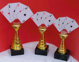 Kartenspiel Pokal 3er Serie Poker Canasta Rommee Pokale GOLD gold incl. Gravur