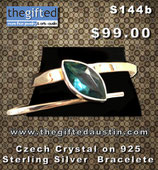 Czech Crystal On 925 Sterling Silver Bracelete