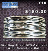 Sterling Silver 925 Oxidized Wide Bracelete Cuff