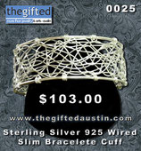 Sterling Silver 925 wired Slim Bracelete Cuff