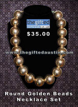 Round Golden Beads Necklace Set