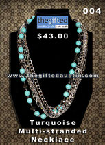 Turquoise Multi Stranded Necklace 004