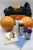 Kugelset "Sportkegler" mit WINNER Vollkugel marmoriert oder PEARL einfärbig und Tasche WINNER II black/gold