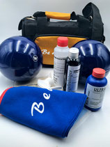 Kugelset "Sportkegler" mit WINNER Vollkugel einfärbig und Tasche WINNER II black/gold incl. Poliertasche