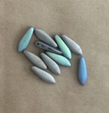 2hole Dagger Crystal glittery argentic