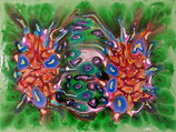Abstrakte Kunst mit Harz und Tinte  (eigene Technik)