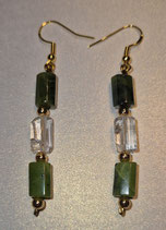Ohrringe mit Jade und Bergkristall