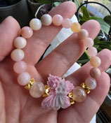 Salzquellen-Achat mit Rosa Opal, Rosenquarz oder Wassermelonen-Turmalin