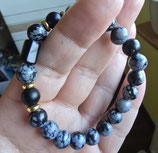 Schneeflocken-Obsidian mit Turmalin